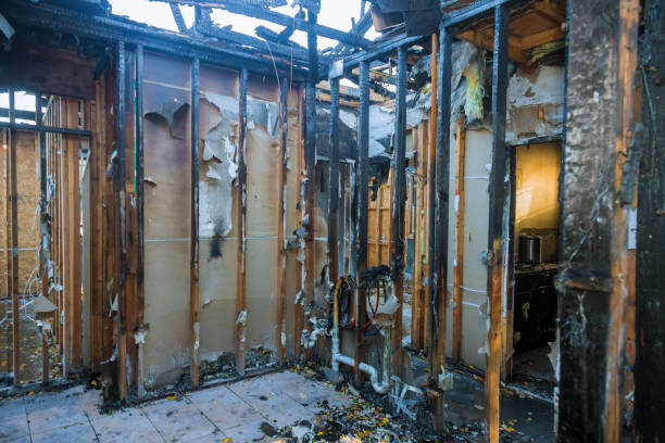 Professional Emergency Fire Damage Restoration technician working in Bayport, MN
